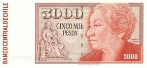 CLP чилийский песо 5000 чилийских песо 