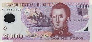 CLP чилийский песо 2000 чилийских песо 