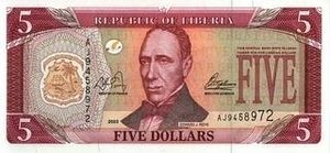 LRD либерийский доллар 5 либерийских долларов 