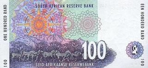 ZAR южноафриканский рэнд 100 южноафриканских рэндов - оборотная сторона