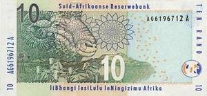 ZAR южноафриканский рэнд 10 южноафриканских рэндов - оборотная сторона