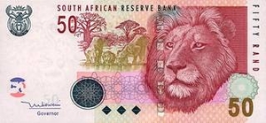 ZAR южноафриканский рэнд 50 южноафриканских рэндов 