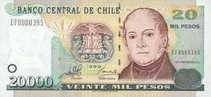 CLP чилийский песо 20000 чилийских песо 