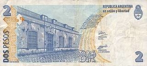 ARS аргентинское песо 2 аргентинских песо - оборотная сторона