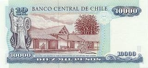 CLP чилийский песо 10000 чилийских песо - оборотная сторона
