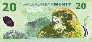 NZD новозеландский доллар 20 новозеландских долларов - оборотная сторона