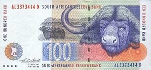 ZAR южноафриканский рэнд 100 южноафриканских рэндов 
