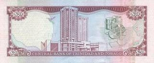 TTD тринидадский доллар 20 тринидад и тобаго долларов - оборотная сторона