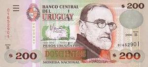 UYU уругвайское песо 200 уругвайских песо 