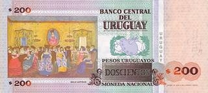 UYU уругвайское песо 200 уругвайских песо - оборотная сторона