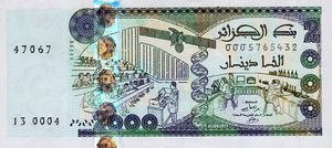 DZD алжирский динар 2000 алжирских динар