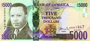 JMD ямайский доллар 5000 ямайских долларов 