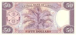 LRD либерийский доллар 50 либерийских долларов - оборотная сторона