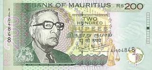 MUR маврикийская рупия 200 маврикийских рупий 