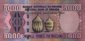 RWF руандийский франк 5000 руандийских франков - оборотная сторона