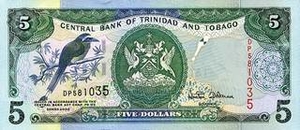TTD тринидадский доллар 5 тринидад и тобаго долларов 