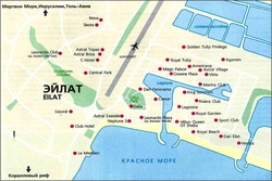Карта Эйлата с отелями