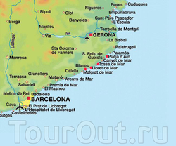 Карта курортов Коста Бравы