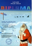 Диплом о посещении резиденции Санта-Клауса, пересечении Полярного круга и успешном прохождении всех испытаний - от - 40 во льдах до +150 в финской сауне ...