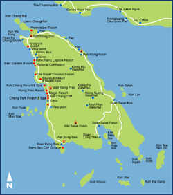 Карта отелей Ко Чанга