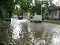 Дождь в Судаке 1. Центральная улица Ленина.