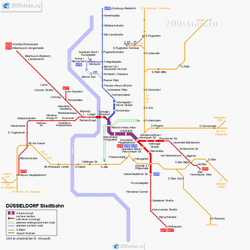 Карта метро Дюссельдорфа