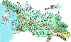 Карта Грузии с достопримечательностями