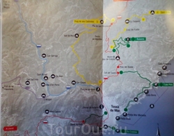 Карта пеших маршрутов в Тоссе