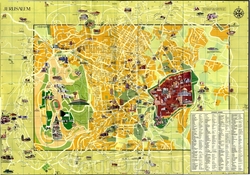 Большая карта Иерусалима с достопримечательностями