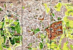 Большая карта Иерусалима с достопримечательностями на русском языке