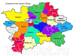 Карта районов Праги