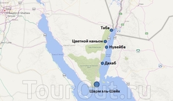 Карта курортов Синайского полуострова
