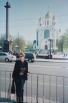 Центральная площадь  Калининграда - площадь Победы.Вдалеке  Храм Христа Спасителя.