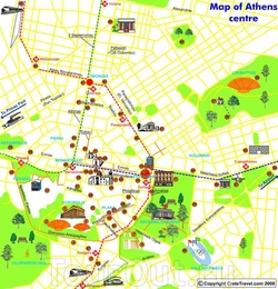 Карта центра Афин
