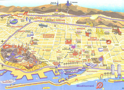 Карта Барселоны с достопримечательностями
