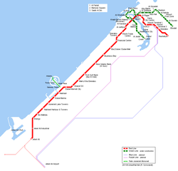 Карта метро Дубаи
