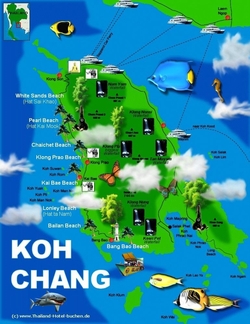Карта достопримечательностей Ко Чанга