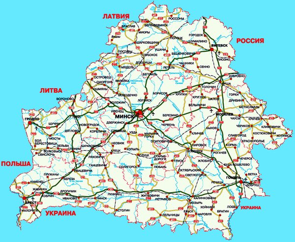 Карта Беларуси Подробная Скачать