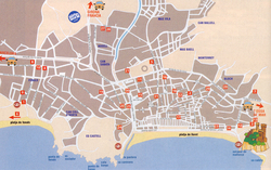 Карта Ллорет де Мар с пляжами