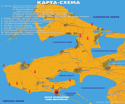 Тамань на карте Краснодарского края