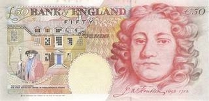 GBP британский фунт стерлингов 50 фунтов стерлингов Соединенного королевства - оборотная сторона