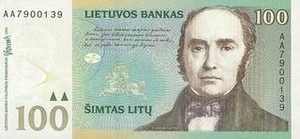 LTL литовский лит 100 литовских лит 