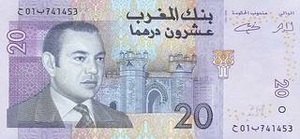 MAD марокканский дирхам 20 марокканских дирхамов 