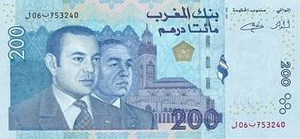 MAD марокканский дирхам 200 марокканских дирхамов 