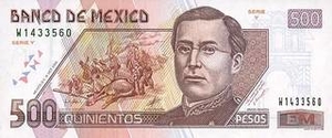 MXN мексиканский песо 500 мексиканских песо 