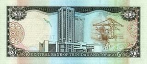 TTD тринидадский доллар 10 тринидад и тобаго долларов - оборотная сторона