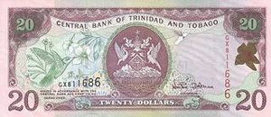 TTD тринидадский доллар 20 тринидад и тобаго долларов 