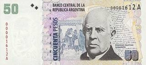 ARS аргентинское песо 50 аргентинских песо 