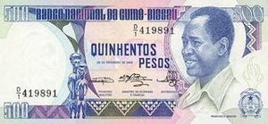 XOF франк КФА 500 Гвинейско-Бисаууских франков 