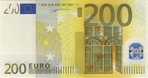 EUR европейский евро 200 евро 